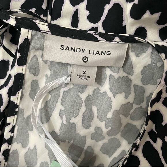 Sandy Liang Target Leopard Print Long Sleeve Midi Dress Ruffle Size Small NWT - Picture 5 of 14